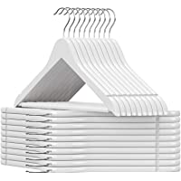 SONGMICS Perchas de Madera para Trajes- Juego de 20- Madera Maciza- Hombros con Muescas- Antideslizantes para Chaquetas…